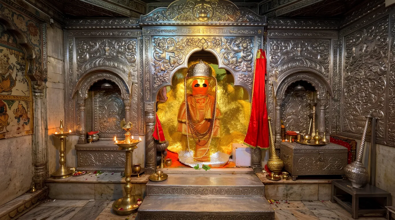 The magnificent shikhara of Panki Panchmukhi Hanuman Mandir